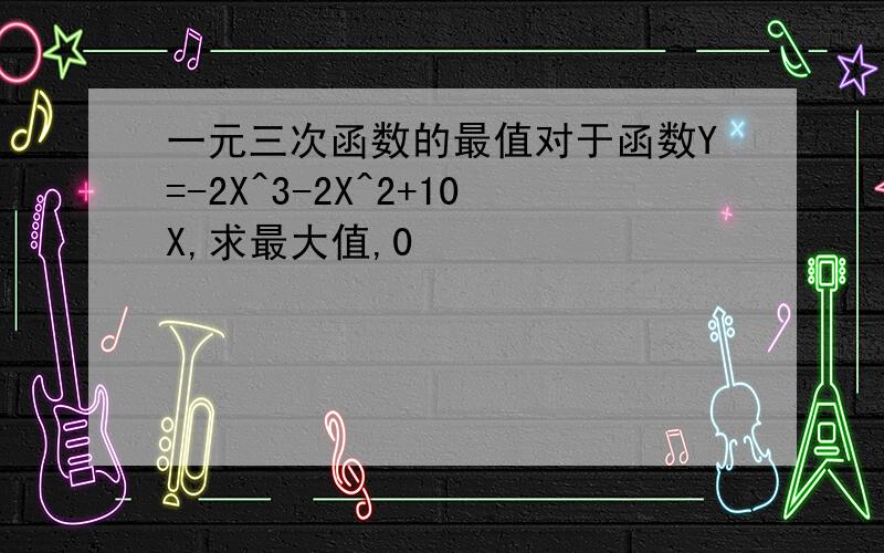 一元三次函数的最值对于函数Y=-2X^3-2X^2+10X,求最大值,0