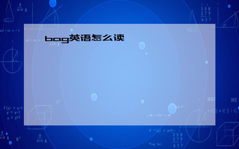 bag英语怎么读