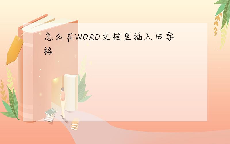 怎么在WORD文档里插入田字格