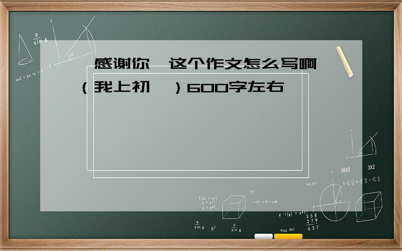 《感谢你》这个作文怎么写啊 （我上初一）600字左右
