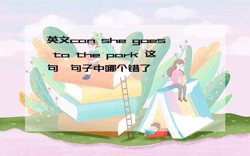 英文can she goes to the park 这句,句子中哪个错了