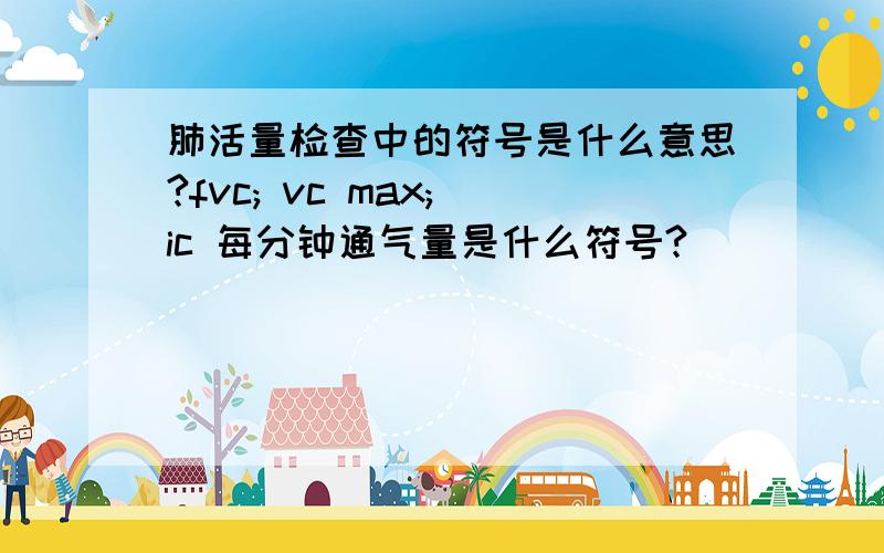 肺活量检查中的符号是什么意思?fvc; vc max; ic 每分钟通气量是什么符号?