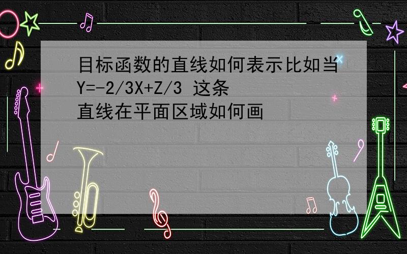 目标函数的直线如何表示比如当Y=-2/3X+Z/3 这条直线在平面区域如何画