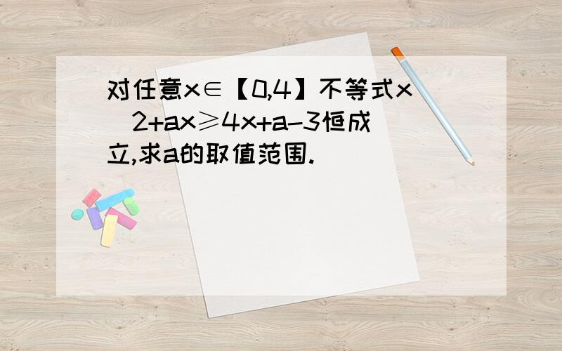 对任意x∈【0,4】不等式x^2+ax≥4x+a-3恒成立,求a的取值范围.