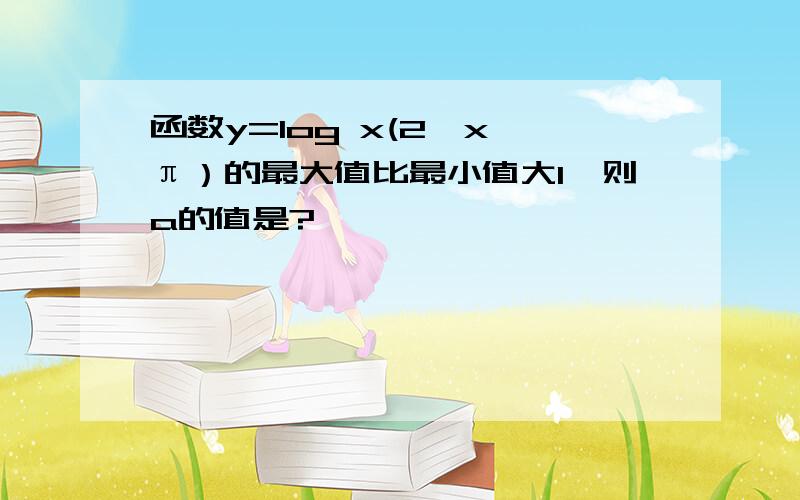 函数y=log x(2≤x≤π）的最大值比最小值大1,则a的值是?