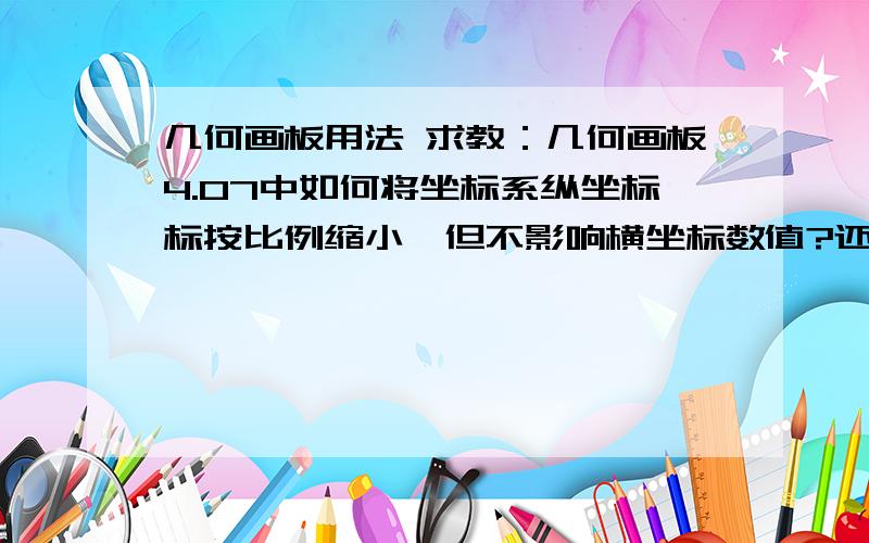 几何画板用法 求教：几何画板4.07中如何将坐标系纵坐标标按比例缩小,但不影响横坐标数值?还有如何用它球三次函数顶点