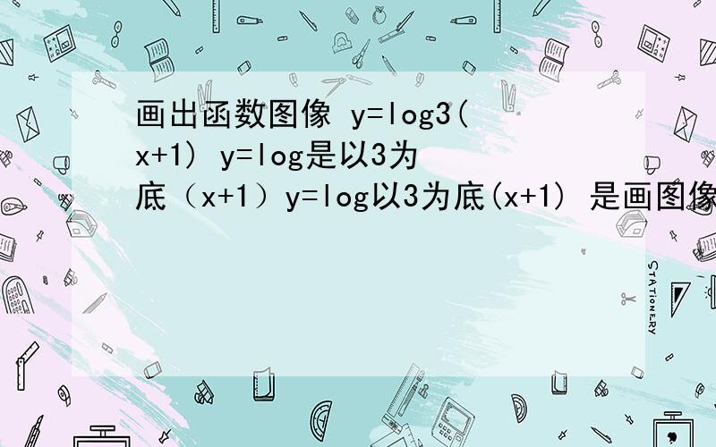 画出函数图像 y=log3(x+1) y=log是以3为底（x+1）y=log以3为底(x+1) 是画图像