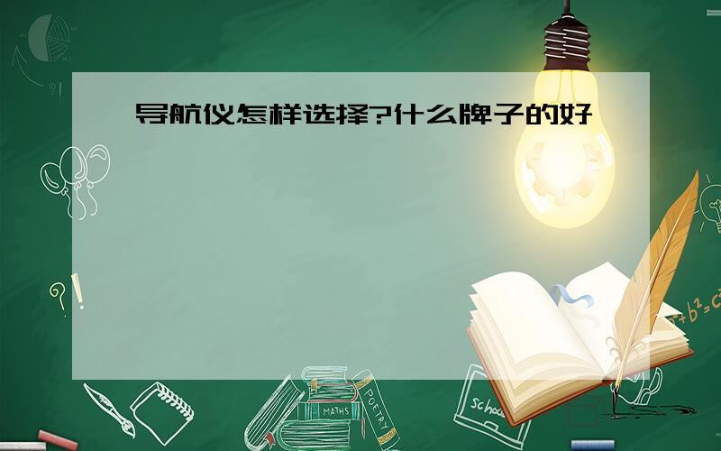 导航仪怎样选择?什么牌子的好