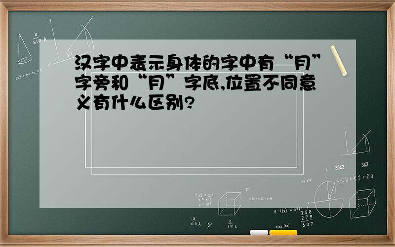 汉字中表示身体的字中有“月”字旁和“月”字底,位置不同意义有什么区别?