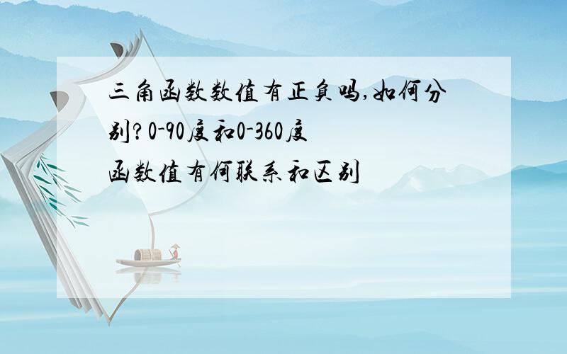 三角函数数值有正负吗,如何分别?0-90度和0-360度函数值有何联系和区别