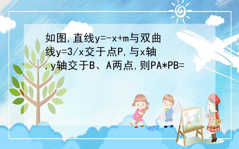 如图,直线y=-x+m与双曲线y=3/x交于点P,与x轴,y轴交于B、A两点,则PA*PB=