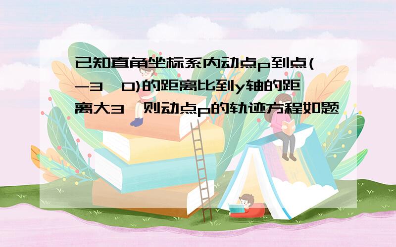 已知直角坐标系内动点p到点(-3,0)的距离比到y轴的距离大3,则动点p的轨迹方程如题