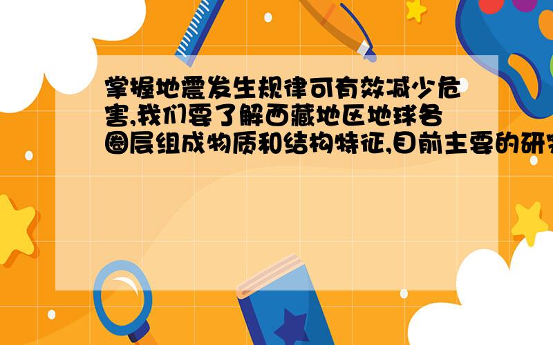 掌握地震发生规律可有效减少危害,我们要了解西藏地区地球各圈层组成物质和结构特征,目前主要的研究依据是 ______________,其研究原理是_________.