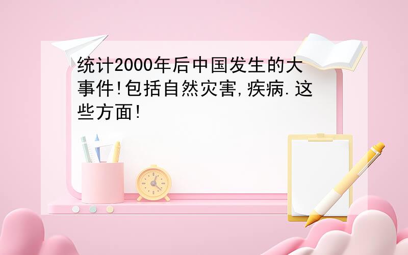 统计2000年后中国发生的大事件!包括自然灾害,疾病.这些方面!