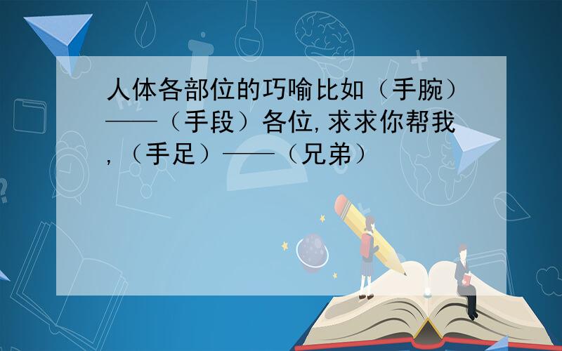 人体各部位的巧喻比如（手腕）——（手段）各位,求求你帮我,（手足）——（兄弟）