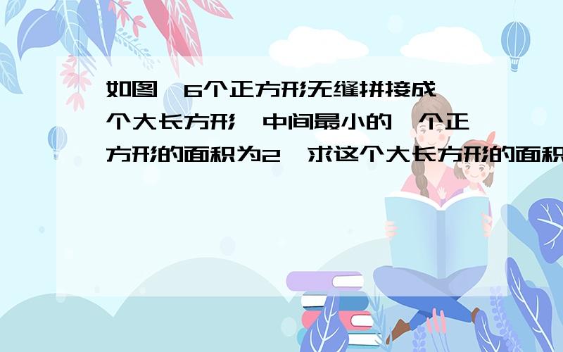 如图,6个正方形无缝拼接成一个大长方形,中间最小的一个正方形的面积为2,求这个大长方形的面积.