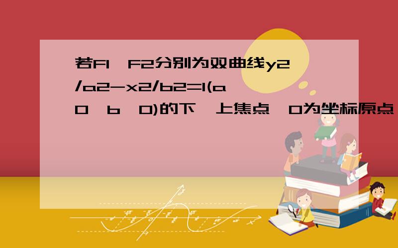 若F1,F2分别为双曲线y2/a2-x2/b2=1(a>0,b>0)的下,上焦点,O为坐标原点,P在双曲线的下支上,点M在上准线上,且满足F2O=MO,F1M=入（F1P|F1P+F1O|F1O）(入＞0)（1）求双曲线的离心率（2）若此双曲线过N（√￣3,2