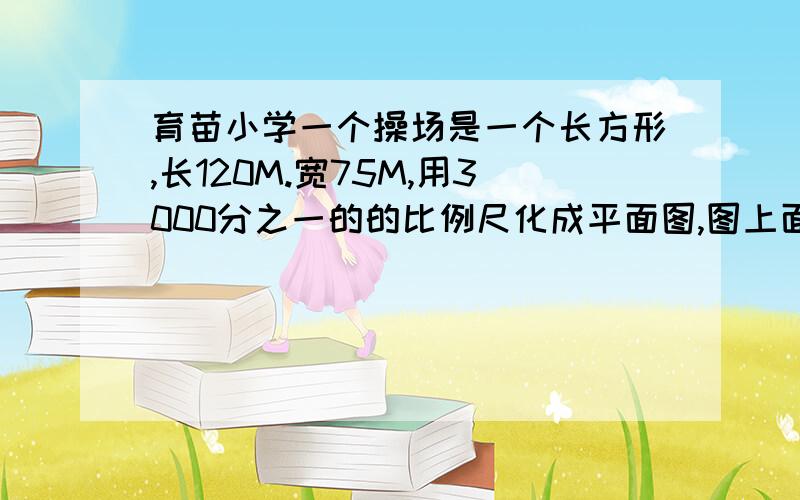 育苗小学一个操场是一个长方形,长120M.宽75M,用3000分之一的的比例尺化成平面图,图上面积是多少平方厘米