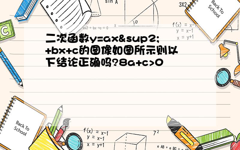 二次函数y=ax²+bx+c的图像如图所示则以下结论正确吗?8a+c>0