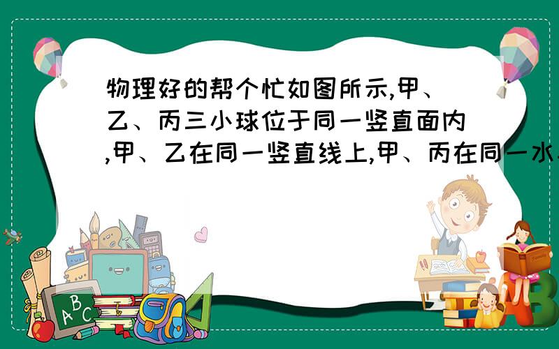 物理好的帮个忙如图所示,甲、乙、丙三小球位于同一竖直面内,甲、乙在同一竖直线上,甲、丙在同一水平线上,水平面上的P点在丙的正下方.某时刻甲、乙、丙同时开始运动：甲以速度v0向右