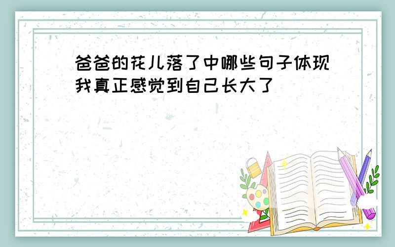 爸爸的花儿落了中哪些句子体现我真正感觉到自己长大了