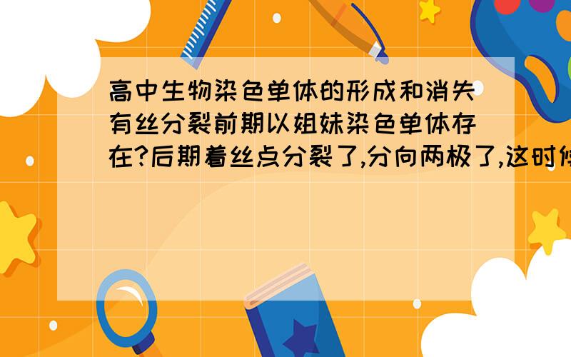 高中生物染色单体的形成和消失有丝分裂前期以姐妹染色单体存在?后期着丝点分裂了,分向两极了,这时候“|”还叫染色单体么?为什么别人说不是了?这个也是染色单体,却为什么叫做染色体呢