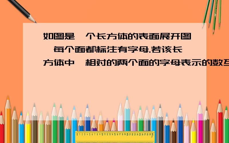 如图是一个长方体的表面展开图,每个面都标注有字母.若该长方体中,相对的两个面的字母表示的数互为相反数,且a等于2,b等于1减根号2求d,e.f 所表示的数c等于-1