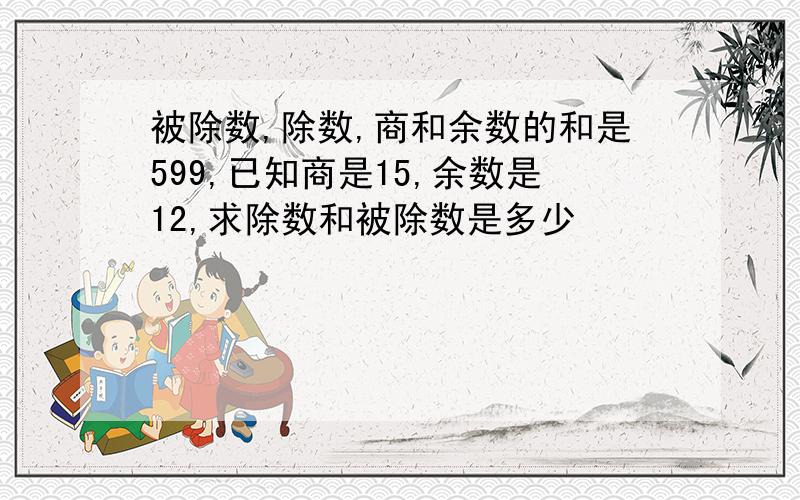 被除数,除数,商和余数的和是599,已知商是15,余数是12,求除数和被除数是多少