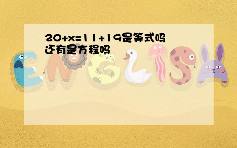 20+x=11+19是等式吗还有是方程吗