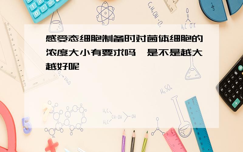 感受态细胞制备时对菌体细胞的浓度大小有要求吗,是不是越大越好呢