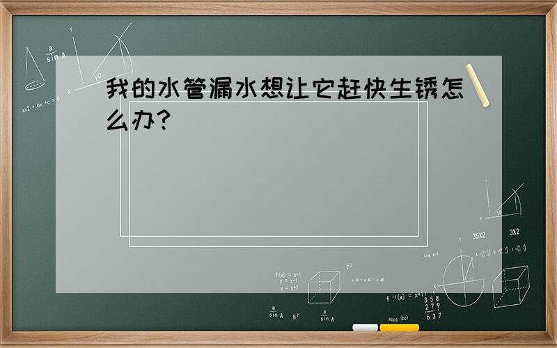 我的水管漏水想让它赶快生锈怎么办?