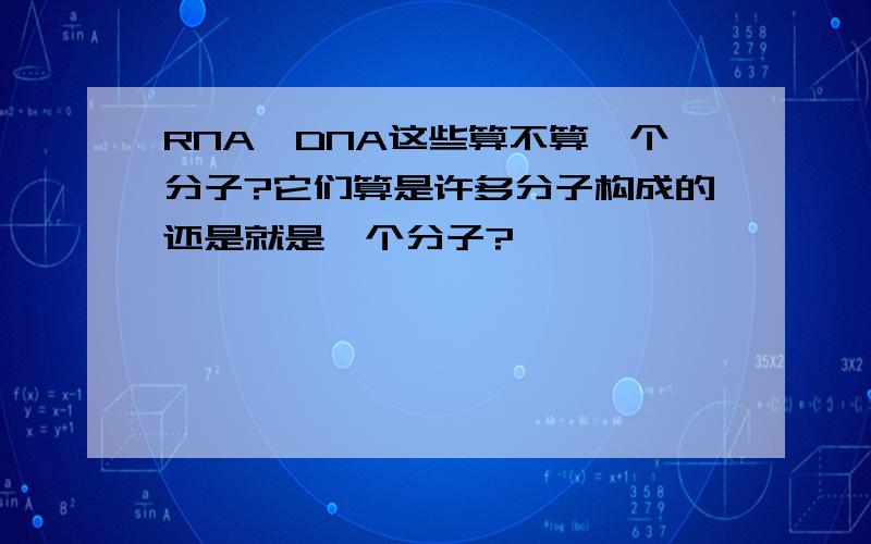 RNA,DNA这些算不算一个分子?它们算是许多分子构成的还是就是一个分子?