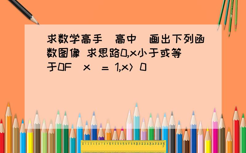 求数学高手（高中）画出下列函数图像 求思路0,x小于或等于0F（x）= 1,x＞0