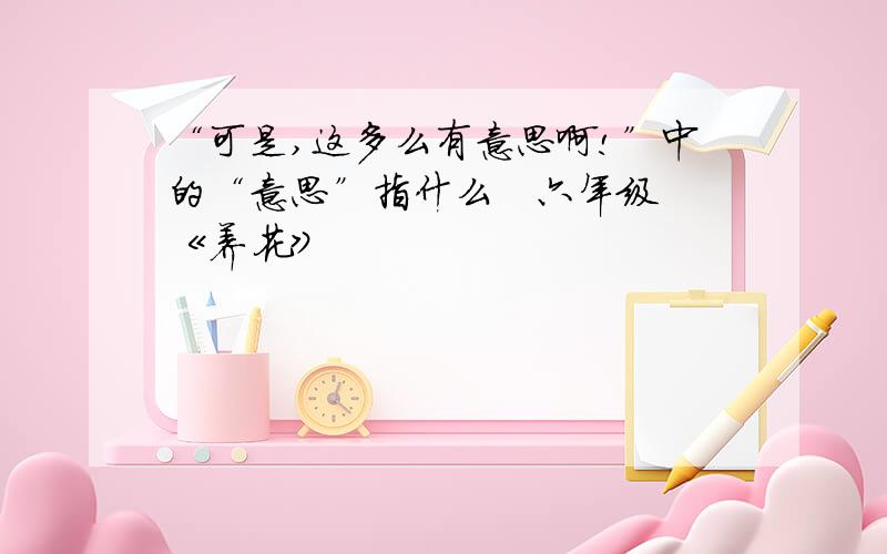 “可是,这多么有意思啊!”中的“意思”指什么   六年级《养花》