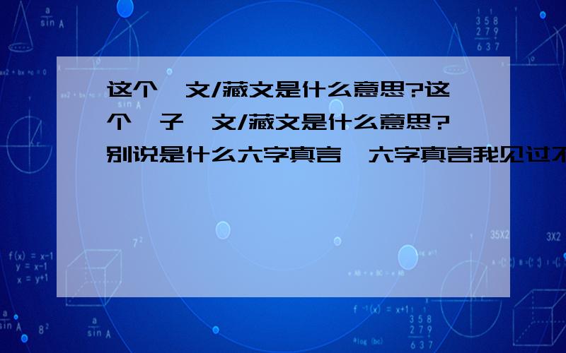 这个梵文/藏文是什么意思?这个镯子梵文/藏文是什么意思?别说是什么六字真言,六字真言我见过不是这个,而且那是六个字.不懂的别瞎说!