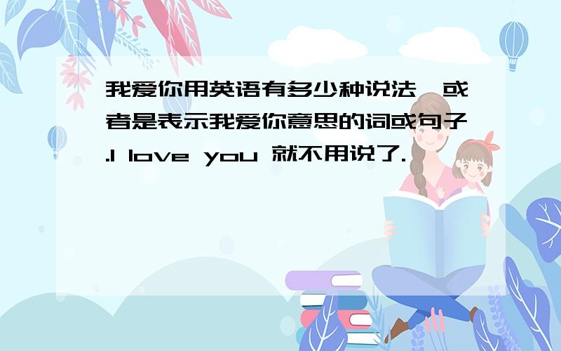 我爱你用英语有多少种说法,或者是表示我爱你意思的词或句子.I love you 就不用说了.