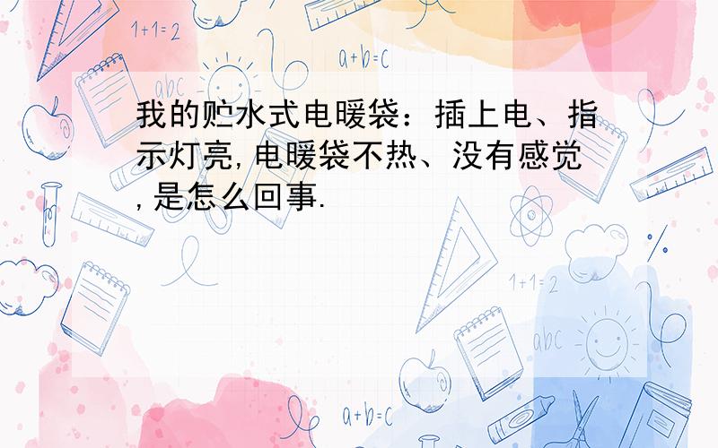 我的贮水式电暖袋：插上电、指示灯亮,电暖袋不热、没有感觉,是怎么回事.