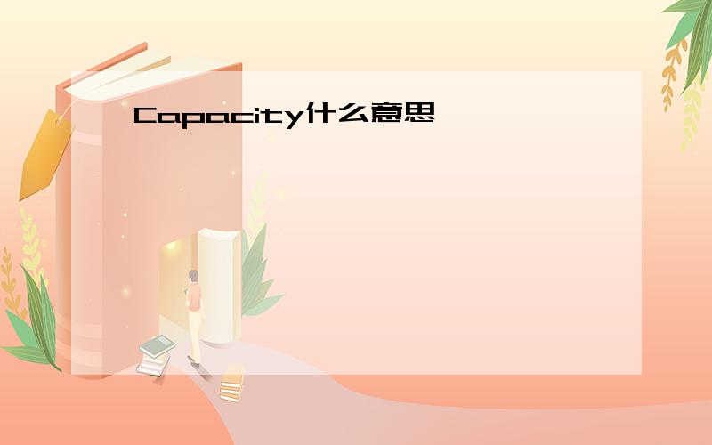 Capacity什么意思