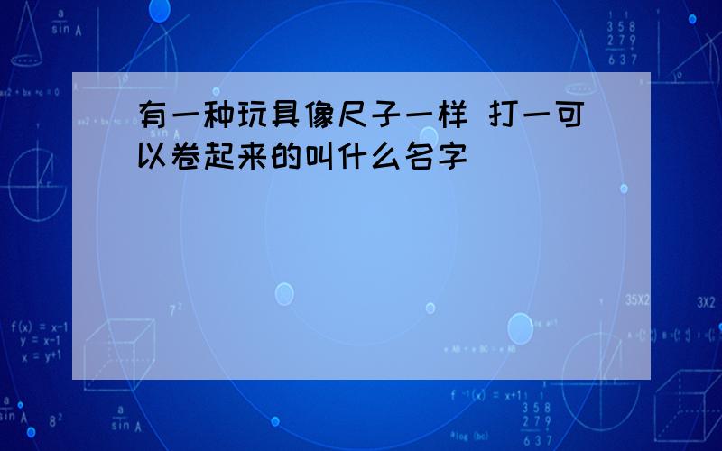 有一种玩具像尺子一样 打一可以卷起来的叫什么名字