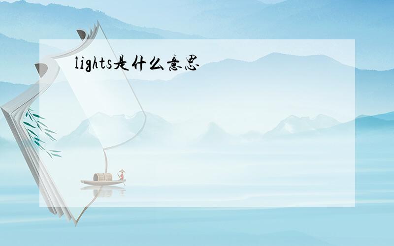 lights是什么意思