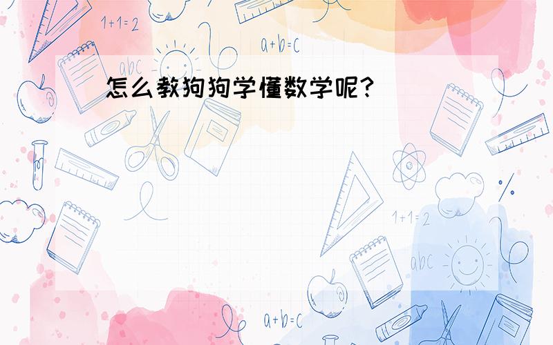 怎么教狗狗学懂数学呢?