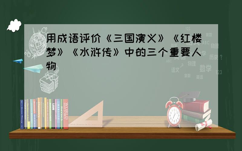 用成语评价《三国演义》《红楼梦》《水浒传》中的三个重要人物