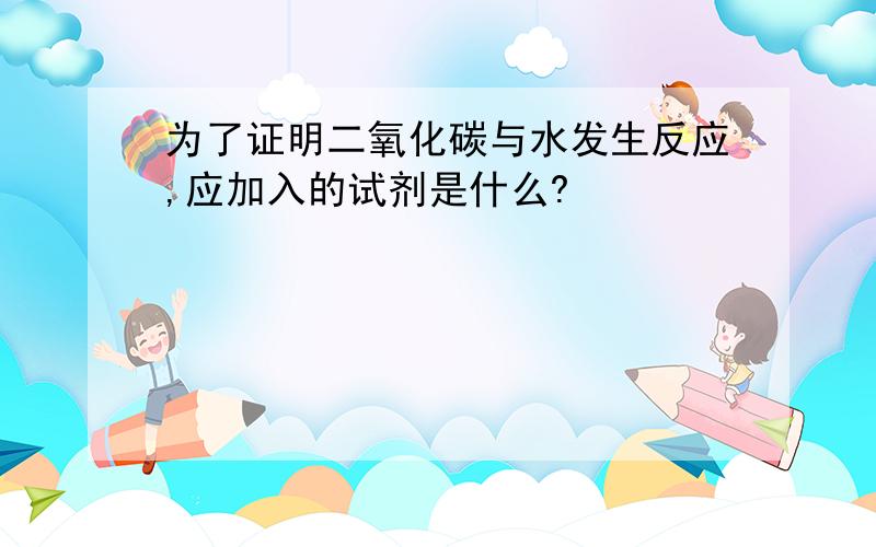 为了证明二氧化碳与水发生反应,应加入的试剂是什么?