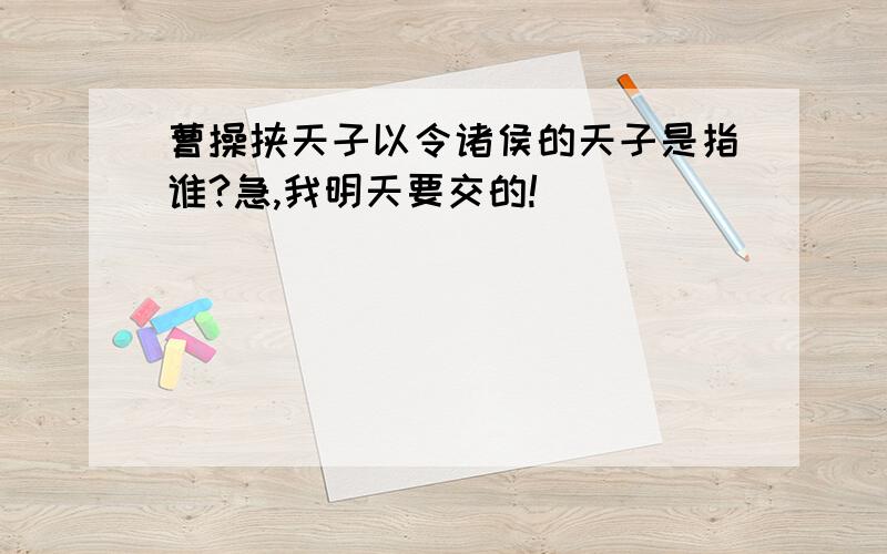 曹操挟天子以令诸侯的天子是指谁?急,我明天要交的!