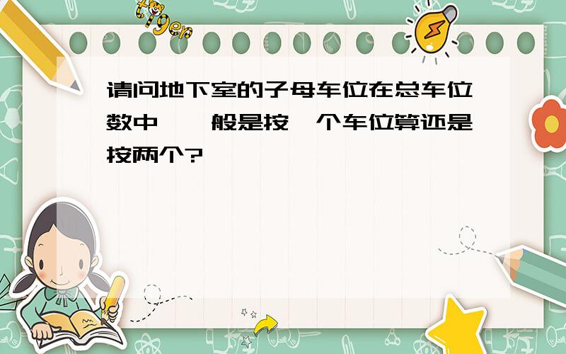 请问地下室的子母车位在总车位数中,一般是按一个车位算还是按两个?
