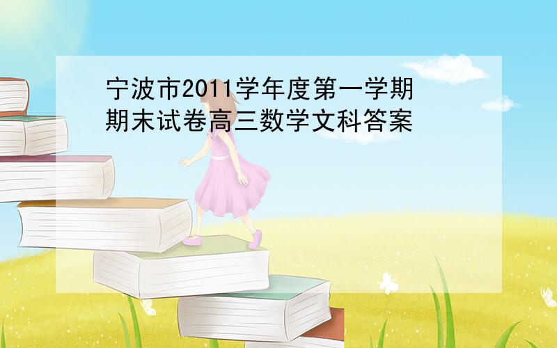 宁波市2011学年度第一学期期末试卷高三数学文科答案