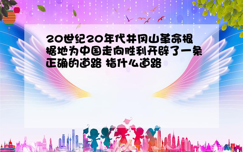 20世纪20年代井冈山革命根据地为中国走向胜利开辟了一条正确的道路 指什么道路