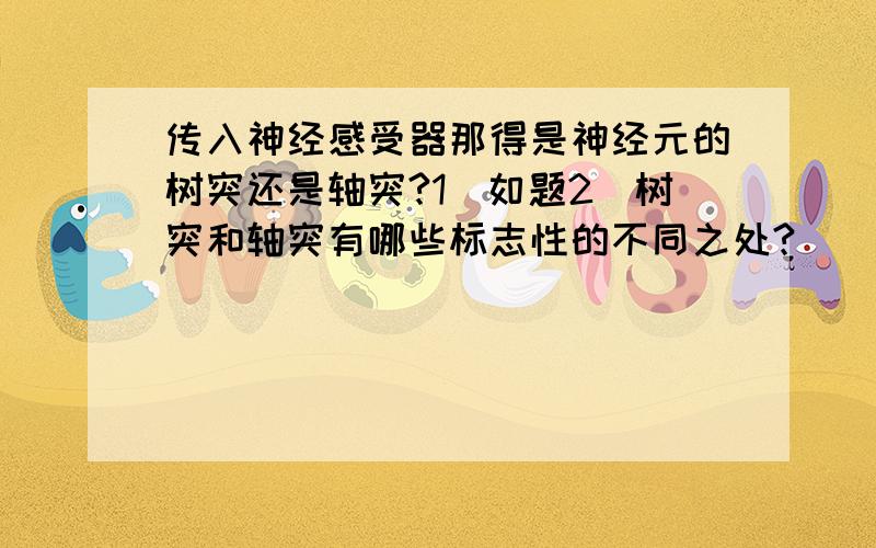 传入神经感受器那得是神经元的树突还是轴突?1）如题2）树突和轴突有哪些标志性的不同之处?