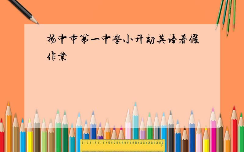 扬中市第一中学小升初英语暑假作业