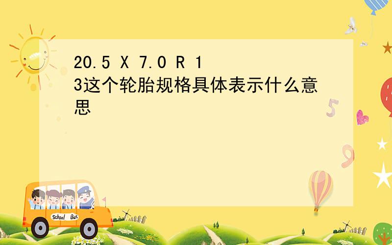 20.5 X 7.0 R 13这个轮胎规格具体表示什么意思